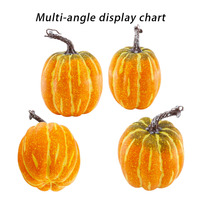 Ornement de citrouille artificielle rayée jaune pour Halloween et Thanksgiving, décoration de fête festive pour la maison