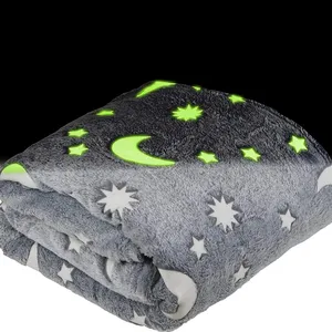 Fabricação Flanela Cobertor De Lance Luminoso De Pelúcia Rosa Brilham no Cobertor Escuro All Seasons Cobertor Infantil