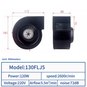 Ventilatore Centrifugo Industriale JEEK 130FLJ5, 2600rpm, Soffiatore d'Aria Portatile, 220v 110v 120W, Alta Pressione, Ventilatore per Condotti OEM - Product Image 4