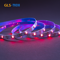 SMD5050 30 IC/m WS2812B RGBIC LED Strip 30Leds/m 5V 6W/m 10mm PCB Putih 1LED Dapat Dipotong Piksel yang Dapat Diatur untuk KTV Klub Bar Ruang Game