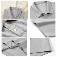 Vêtements streetwear de haute qualité, coupe ample, logo personnalisé, polos en tissu gaufré pour hommes