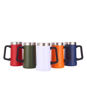 Custom Logo Big Grip Stein Stainless Steel Mug Double Wall Vacuum Insulation Handgrip Beer Tumbler - Product Image 2