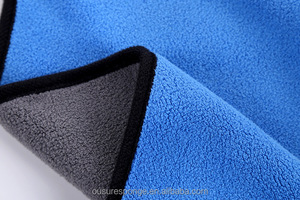 Khăn lau xe sợi microfiber cao cấp, chất liệu nhung san hô hai lớp màu vàng + xám, viền cao cấp 40x40cm, in logo tùy chỉnh - Product Image 5