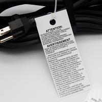 Cordon d'alimentation certifié UL817 pour l'Amérique du Nord, résistant à l'eau, à l'usure et aux déchirures, en matériau PET, avec étiquette à languette.