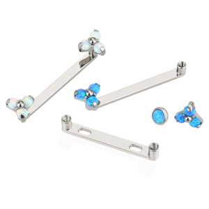 Barre de piercing segmentée articulée en titane ASTM F 136 de 10/12/14/16 mm, plaqué or 18 carats, pour mariage, fiançailles et fête - Product Image 1
