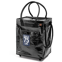 Grand sac de transport à roulettes, chariot de courses pliable de 90 L avec roues pour les courses, la lessive et l'organisation