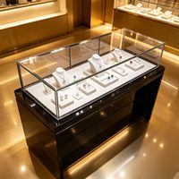 Vitrine à bijoux GZowin durable et de haute qualité, éclairée par LED, écologique, transparente, avec table de présentation au sol pour la conception de bijouteries