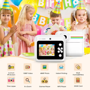 กล้องถ่ายรูปเด็กยอดนิยม Jumon กล้องดิจิตอลแบบพกพา ความละเอียด 1080p พร้อมเครื่องพิมพ์ในตัว สำหรับเด็ก - Product Image 5