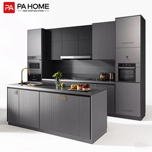 ארונות מטבח מודרניים אפורים מוכנים להרכבה, יוקרתיים ומקצועיים בהתאמה אישית - Product Image 3