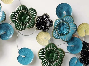 Fourniture d'usine art mural suspendu fleur lotus métal artisanat décor à la maison grandeur nature statue hôtel <span class=keywords><strong>restaurant</strong></span> ornements sculpture en acier - Product Image 3