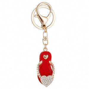 Gantungan Kunci Sepatu Sandal Lucu Bentuk Hati, Gantungan Kunci Bertabur Kristal Rhinestone, Liontin Mobil, Aksesoris Gantungan Kunci Sepatu - Product Image 2