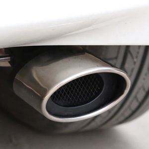 JDMotorsport88 2 pezzi universale Auto Carven posteriore in acciaio inox cromato con terminale di scarico nero - Product Image 4