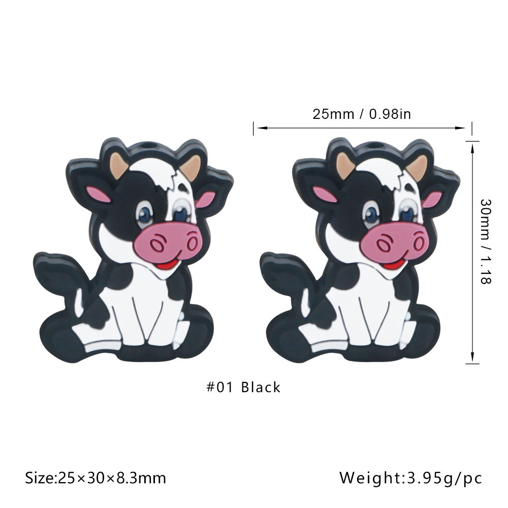 Cow Silicone Focal Beads SA439