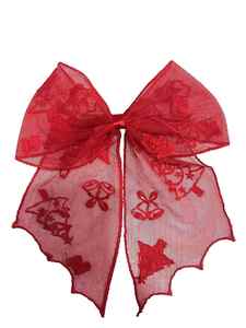 High Quality Gothic Embroidery Mesh Bow Hair Clip for Halloween DIY Costume Accessory - Product Image 5