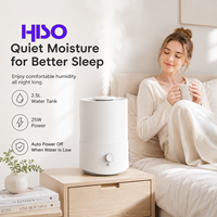 Humidificateur ultrasonique silencieux cylindrique en plastique de 2,5 L, 25 W, avec buse, commande mécanique, arrêt automatique, 100-240 V AC, prise US/EU/UK