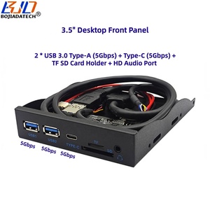 Panel Depan Desktop Floppy Bay 3.5 inci dengan 2 USB 3.2 Tipe-A + 1 Tipe-C 5Gbps, Slot SD TF, Port Audio HD untuk Casing Komputer PC - Product Image 1