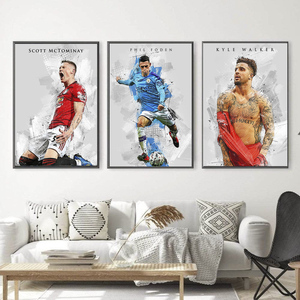 Cuadros Decorativos de Jugadores de Fútbol: Messi y Bastian <span class=keywords><strong>Schweinsteiger</strong></span> con Trofeo de Campeonato para Decoración del Hogar - Product Image 3