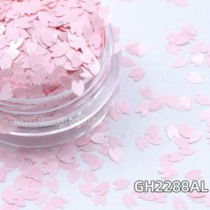 Neuankömmling Macaron Glitter Powder Quick-Sand Shape OEM/ODM Blüten blätter Blätter Leder Nagel Gruß karte - Product Image 1