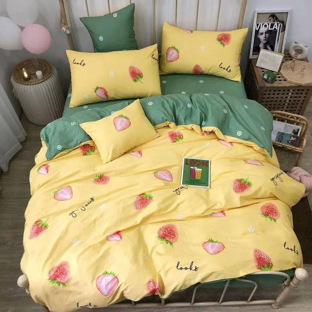 Kinderen Kids Vlinder Dekbedovertrek Sprei Bed-Cover Trooster Sets Zonnebloem