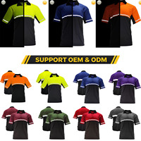 Kaos Polo dan Hoodie Reflektif Hi Vis Khusus, Cepat Kering, Dua Warna, Seragam Kerja Keselamatan untuk Pekerja Konstruksi