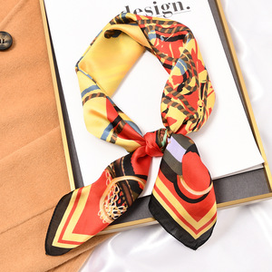 Wholesale Custom Logo Brand Designer 70*70 Digital Printing Square Satin <strong>Silk</strong> <strong>Scarf</strong> <strong>Women</strong> Stylish Luxury High Quality China - Product Image 4