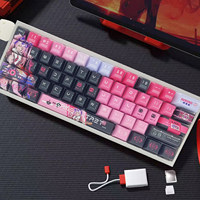 Keycaps Gaming Sublimasi Lima Sisi PBT Valkyrie Berambut Perak Kompatibel 61-63-64-65-67-68 Model Sumbu Magnetik 10