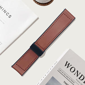 Bracelet de montre en cuir de silicone à motif <span class=keywords><strong>Crazy</strong></span> Horse AMOLED pour /5 pour boucle à ardillon IOS Appel IP67 - Product Image 2