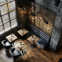 Banquette en velours pour restauration rapide industrielle, siège en bois massif, café, thé, restaurant, chaise et table pour mobilier commercial