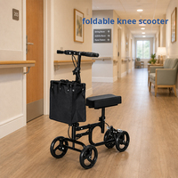 Trottinette à genouillères pour seniors, pliable, en acier carbone noir, légère, aide à la mobilité et à la récupération, avec service OEM/ODM