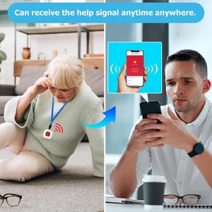Bouton SOS d'urgence intelligent pour personnes <span class=keywords><strong>âgée</strong></span>s, détecteur de chute, <span class=keywords><strong>alarme</strong></span> <span class=keywords><strong>personnelle</strong></span> WiFi pour la sécurité à domicile avec contrôle via Alexa, Google et application Tuya - Product Image 3