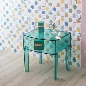 Nieuwe Aanbieding Aangepaste Creativiteit Hedendaagse Eenvoud Transparant Licht Luxe Acryl Tafel Nachtkastje Nachtkastjes