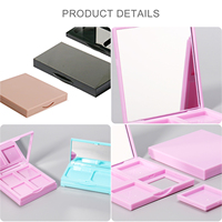 Boîtier vide personnalisé pour fard à paupières et poudre libre, 4 couleurs, luxe, transparent, carré, mini, conteneur individuel, boîte à blush