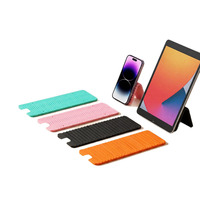 Support de téléphone portable en silicone pliable et flexible amélioré avec support de bureau antidérapant réglable en aluminium pour tablette et ordinateur portable