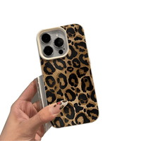 Coque de téléphone portable en TPU avec motif en cuir imprimé style léopard Star Service pour iPhone X Xr 11 12 13 14 15 16 17 18 Pro Max