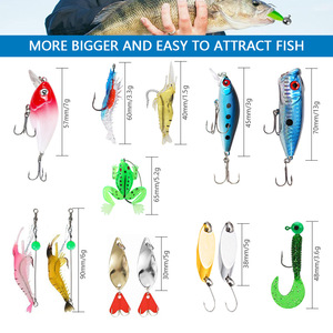 <span class=keywords><strong>Leurre</strong></span> métallique de chasse |   Lot de 24 leurres en boîte mystère : cuillères, minnows et leurres crayon pour la pêche au requin – Idéal pour Noël - Product Image 3