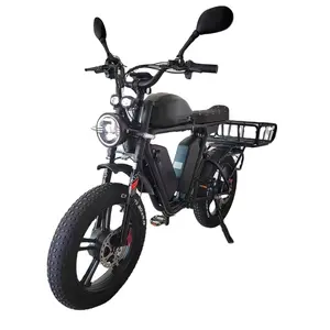 Bicicleta de carga eléctrica de 52V, Ebike deportiva, Motor Dual, 2000W, 70Ah, suspensión completa, freno hidráulico, neumático grueso, marco de aluminio de largo alcance