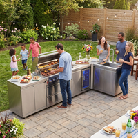 Acier inoxydable 304 #   Barbecue au gaz GPL 4 brûleurs, allumage piézoélectrique, 90000 BTU, portable, montage et nettoyage faciles, certifié CE