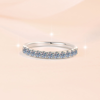 Bague en argent sterling S925 avec moissanite VVS1 certifiée GRA, demi-alliance empilable pour femme, vente en gros d'usine