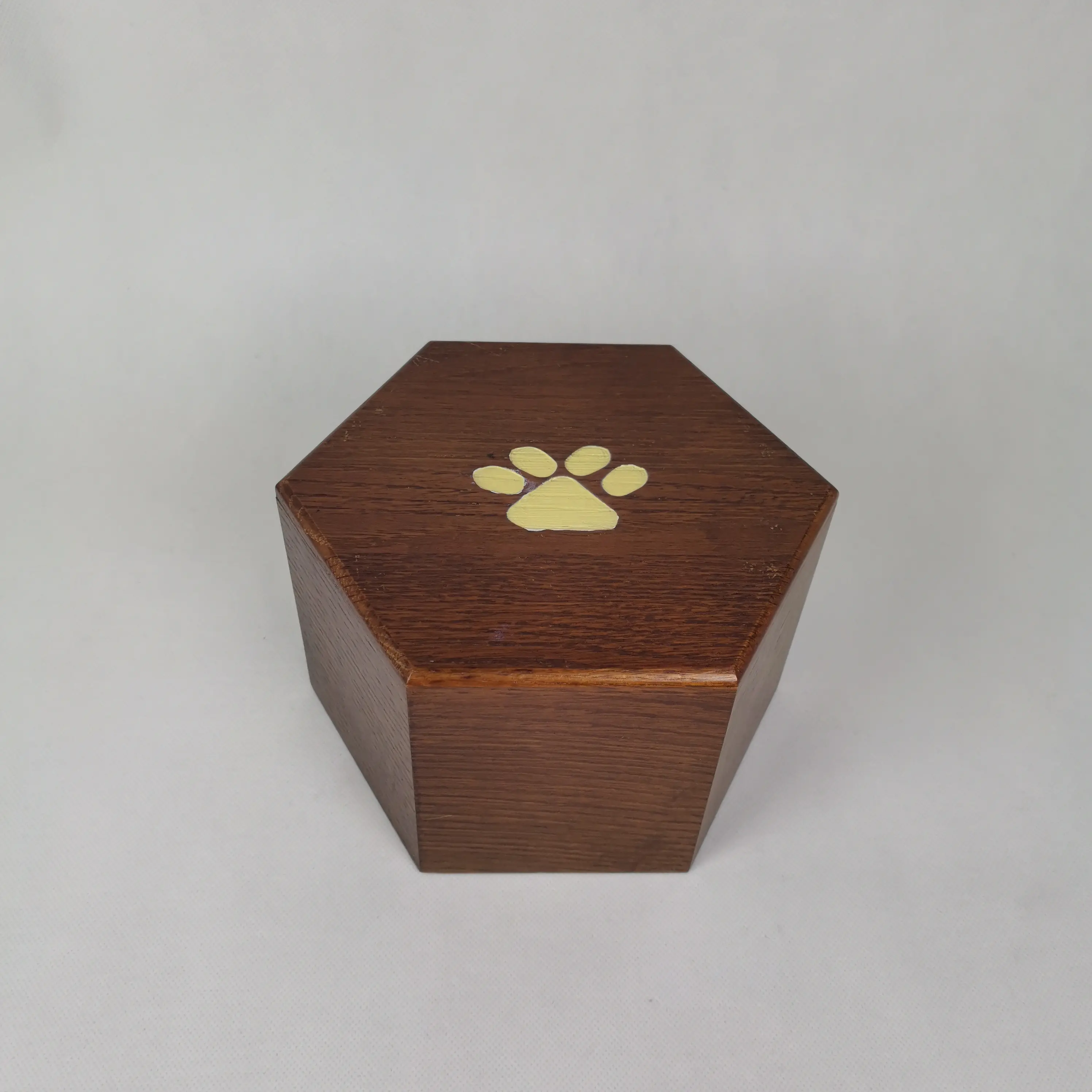 Lục giác bằng gỗ khắc Dog Paw in urn