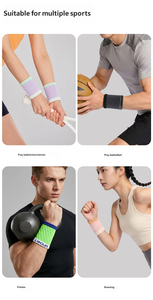 Bandeau de compression unisexe en coton respirant et élastique pour la course, le fitness, le basketball, le badminton, le tennis – Protège-poignet tricoté pour le sport - Product Image 4