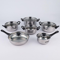 Batterie de cuisine écologique en acier inoxydable Panelas – Ensemble de 12 casseroles et marmites pour cuisinière à induction