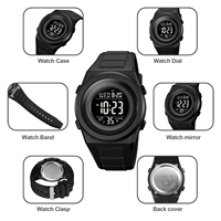 Montre Homme Numérique Plongée 50M Étanche Alarme Chronographe LED Lumière Silicone ABS Extérieur Sport Sur Mesure Gros
