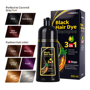 Tinte Permanente para el Cabello Meidu en Stock, Color a Base de Hierbas con Extracto de Ginseng 3 en 1, Champú Tinte para el Cabello Negro para Hombres y Mujeres - Product Image 1