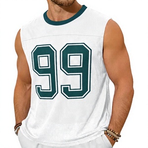 Débardeur en maille graphique pour homme, coupe oversize, sans manches, pour l'entraînement, vente en gros OEM - Product Image 1