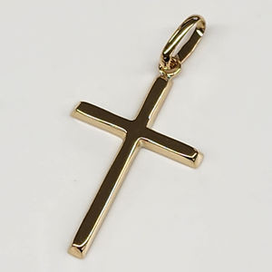 Joyería Japonesa de Oro Sólido de 18K, Pequeño Cruz de Lujo, Acabado de Alto Brillo, 2mm de Grosor, para Ceremonias Religiosas - Product Image 1