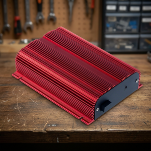4 Channel Class D Digital Car <b>Amplifier</b> Red Color Aluminum Heat Sink Design High Power Audio Amp <b>with</b> Built-in Crossovers - Product Image 1