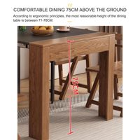 Petit Rectangle Extensible Ferme Table À Manger En Bois Cuisine Meubles De Bureau avec Feuille De Goutte Extensible Conception Pliable
