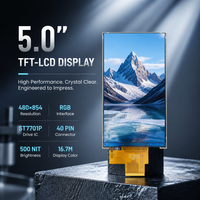 Layar LCD TFT 5 Inci Resolusi 480x854 Antarmuka RGB 40 Pin Layar LCD 500 Nit Luminansi Tinggi Modul LCD