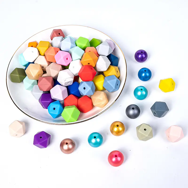 Eco Hot Sale Food Grade Bpa Free Chewable Sensory Toys Silicone Beads Loose Beads For Baby Teething