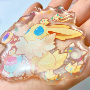 Tùy Chỉnh Thiết Kế Số Lượng Lớn Biểu Tượng Quảng Cáo Dễ Thương Kawaii Phim Hoạt Hình Phim Hoạt Hình Rõ Ràng Nhựa Long Lanh Acrylic Nhựa Keychain Quyến Rũ Với Epoxy - Product Image 3